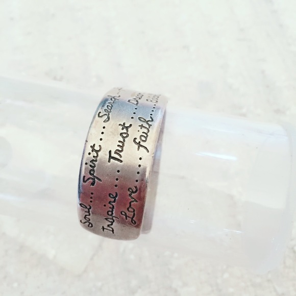 Jewelry - Pewter Tone Inspirational Cuff Bracelet